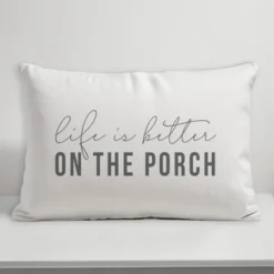Creative Products Life Is Better On The Porch White And Grey 14x20 Indoor / Outdoor Pillow -Home Decor GUEST b06bbb64 7af7 47b3 8fc9 a16e6ea01d19