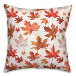 Creative Products Watercolor Orange Leaf Pattern 18 X 18 Indoor / Outdoor Pillow -Home Decor GUEST b8739975 e14f 4987 9eb9 960c353cad8f
