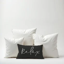 Creative Products Relax Thin Script Black And White 14x20 Indoor / Outdoor Pillow -Home Decor GUEST b891bca5 4701 4cb4 9076 c393fe2ae8c0