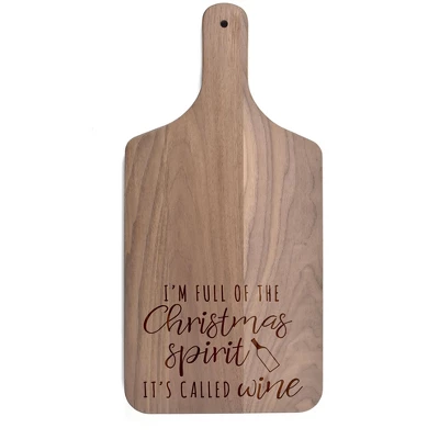 Creative Products Christmas Spirit Wine 8 X 17 Walnut Paddle Cutting Board 1 Creative Products Christmas Spirit Wine 8 X 17 Walnut Paddle Cutting Board