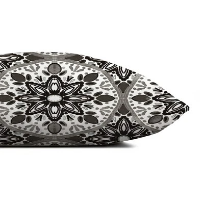 Creative Products Faded Black Gray Medallions 18x18 Indoor / Outdoor Pillow 3 Creative Products Faded Black Gray Medallions 18x18 Indoor / Outdoor Pillow - Image 3
