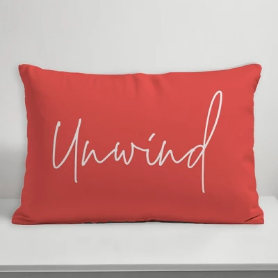 Creative Products Unwind Script Coral 14x20 Indoor / Outdoor Pillow 3 Creative Products Unwind Script Coral 14x20 Indoor / Outdoor Pillow - Image 3