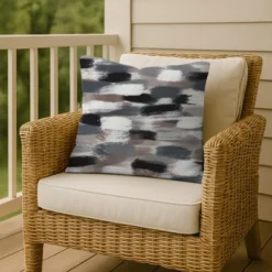 Creative Products Black Brushstroke Pattern 18x18 Indoor / Outdoor Pillow -Home Decor GUEST c9039a3c 6df2 4f0f a601 22e3d0ad353c