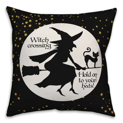 Creative Products Witch On Broom 18x18 Indoor / Outdoor Pillow 3 Creative Products Witch On Broom 18x18 Indoor / Outdoor Pillow - Image 3