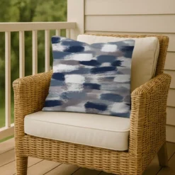 Creative Products Blue Brushstroke Pattern 18x18 Indoor / Outdoor Pillow -Home Decor GUEST ca76c435 439f 4475 bb48 6a4278209958