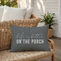 Creative Products Life Is Better On The Porch Grey And White 14x20 Indoor / Outdoor Pillow -Home Decor GUEST cbca61ac 523b 4abd b2ae 06d9e4848043