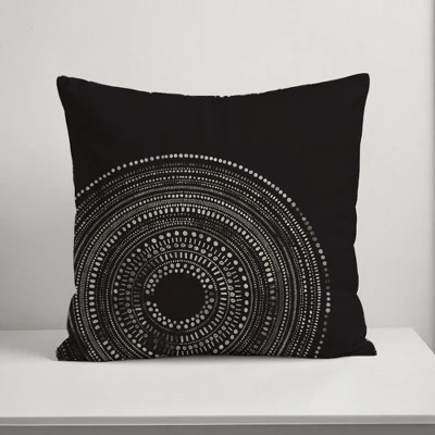 Creative Products Black Circle Dot Pattern 18x18 Indoor / Outdoor Pillow 4 Creative Products Black Circle Dot Pattern 18x18 Indoor / Outdoor Pillow - Image 4