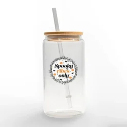 Creative Products Spooky Vibes Only 16 Oz. Glass Can Cup