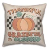 Creative Products Thankful Grateful Blessed Check 18 X 18 Indoor / Outdoor Pillow