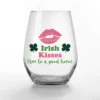 Creative Products Irish Kisses 15oz Printed Stemless Wine Glass