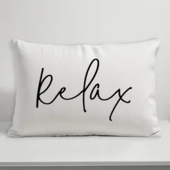 Creative Products Relax Thin Script White And Black 14x20 Indoor / Outdoor Pillow -Home Decor GUEST d67c1197 8c91 4d8e b4f8 58fcc7797f57