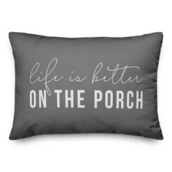 Creative Products Life Is Better On The Porch Grey And White 14x20 Indoor / Outdoor Pillow -Home Decor GUEST d757f634 9366 41be aa62 2ff66ee534c8