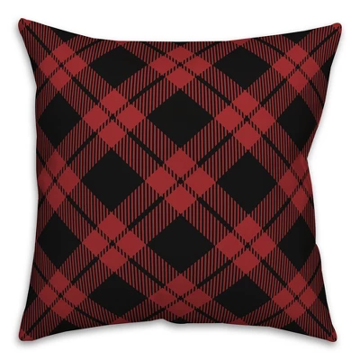 Creative Products Red And Black Plaid 18x18 Indoor / Outdoor Pillow 3 Creative Products Red And Black Plaid 18x18 Indoor / Outdoor Pillow - Image 3