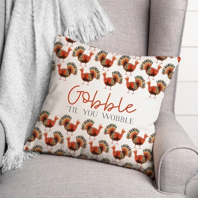 Creative Products Gobble Til You Wobble 18 X 18 Indoor / Outdoor Pillow 2 Creative Products Gobble Til You Wobble 18 X 18 Indoor / Outdoor Pillow - Image 2