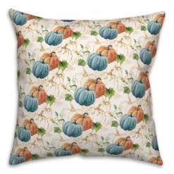 Creative Products Blue Orange Pumpkin 18 X 18 Indoor / Outdoor Pillow