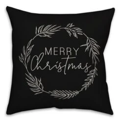 Creative Products Merry Christmas Wreath 16x16 Indoor / Outdoor Pillow -Home Decor GUEST dfc56dc7 933f 47e1 bf5b e07600337978