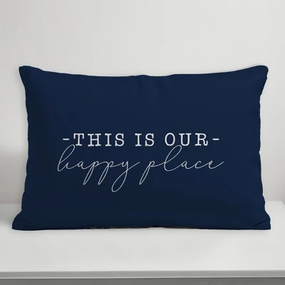 Creative Products This Is Our Happy Place Navy 14x20 Indoor / Outdoor Pillow 3 Creative Products This Is Our Happy Place Navy 14x20 Indoor / Outdoor Pillow - Image 3