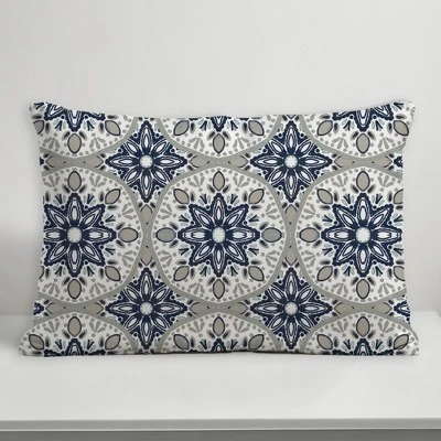 Creative Products Faded Blue Gray Medallions 14x20 Indoor / Outdoor Pillow 4 Creative Products Faded Blue Gray Medallions 14x20 Indoor / Outdoor Pillow - Image 4