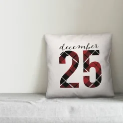 Creative Products December 25 Farmhouse Plaid 18x18 Indoor / Outdoor Pillow