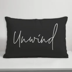 Creative Products Unwind Script Charcoal 14x20 Indoor / Outdoor Pillow -Home Decor GUEST e78722ee c5fb 413e b19c 942990b3bc35