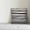 Creative Products Black Watercolor Stripes 16x16 Indoor / Outdoor Pillow