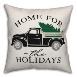 Creative Products Home For The Holidays Black Truck 16x16 Indoor / Outdoor Pillow -Home Decor GUEST e9d550bb 6235 432f 882b 08b1998fddd5