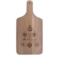 Creative Products Let's Be Merry 8 X 17 Walnut Paddle Cutting Board