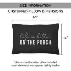 Creative Products Life Is Better On The Porch Black And White 14x20 Indoor / Outdoor Pillow -Home Decor GUEST ebf98a4d 0731 4dc7 9e1e 2990a03bc021