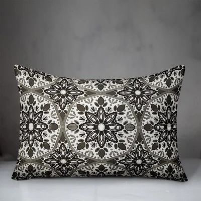 Creative Products Faded Black Gray Medallions 14x20 Indoor / Outdoor Pillow 2 Creative Products Faded Black Gray Medallions 14x20 Indoor / Outdoor Pillow - Image 2