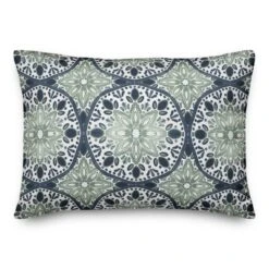 Creative Products Faded Blue Green Medallions 14x20 Indoor / Outdoor Pillow -Home Decor GUEST f13874d0 3401 46d6 9fdb 8ce50443360e