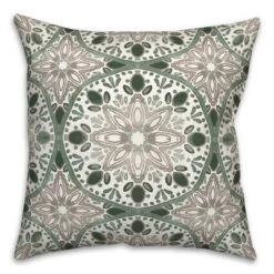 Creative Products Faded Gray Green Medallions 18x18 Indoor / Outdoor Pillow -Home Decor GUEST f1b35f06 d221 4960 8b4b dba115af55e1