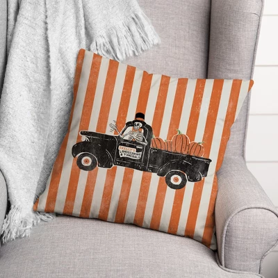 Creative Products Skellys Landscaping Truck Retro With Stripes 18 X 18 Indoor / Outdoor Pillow 2 Creative Products Skellys Landscaping Truck Retro With Stripes 18 X 18 Indoor / Outdoor Pillow - Image 2