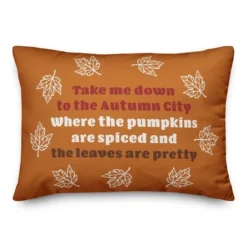 Creative Products Pumpkins Are Spiced And Leaves Are Pretty 20 X 14 Indoor / Outdoor Pillow