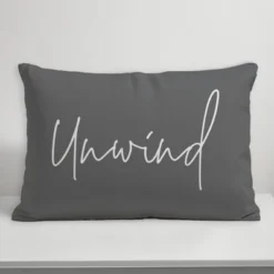 Creative Products Unwind Script Grey And White 14x20 Indoor / Outdoor Pillow -Home Decor GUEST f469e81b f82b 4666 8d99 af1b05686c28