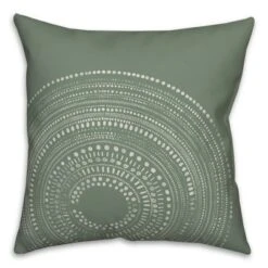 Creative Products Green Circle Dot Pattern 18x18 Indoor / Outdoor Pillow