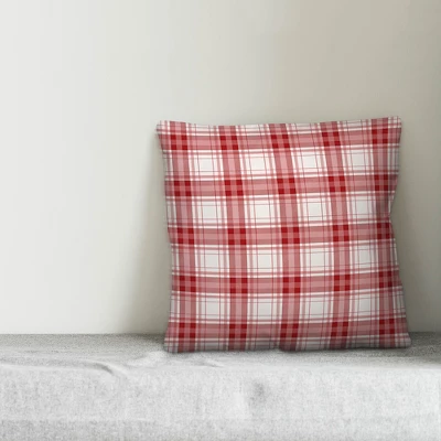 Creative Products Red Plaid 18x18 Indoor / Outdoor Pillow 2 Creative Products Red Plaid 18x18 Indoor / Outdoor Pillow - Image 2