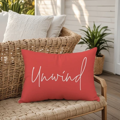 Creative Products Unwind Script Coral 14x20 Indoor / Outdoor Pillow 4 Creative Products Unwind Script Coral 14x20 Indoor / Outdoor Pillow - Image 4