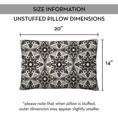 Creative Products Faded Black Gray Medallions 14x20 Indoor / Outdoor Pillow 8 Creative Products Faded Black Gray Medallions 14x20 Indoor / Outdoor Pillow - Image 8