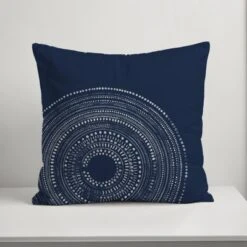 Creative Products Blue Circle Dot Pattern 18x18 Indoor / Outdoor Pillow -Home Decor GUEST fa1c9df0 fb8e 4b54 8385 e478dcb28778