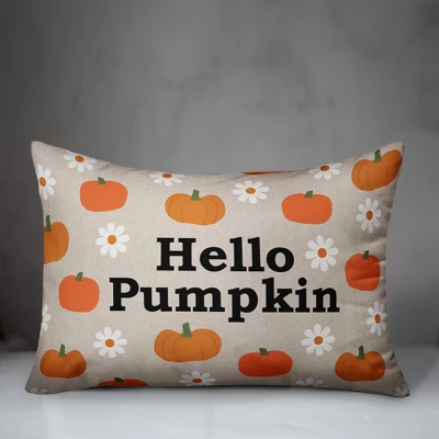 Creative Products Hello Pumpkin Daisy Pattern 20 X 14 Indoor / Outdoor Pillow 2 Creative Products Hello Pumpkin Daisy Pattern 20 X 14 Indoor / Outdoor Pillow - Image 2