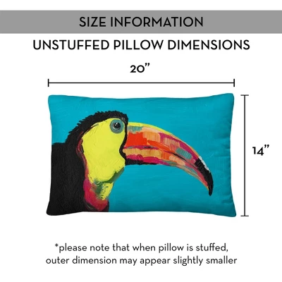 Creative Products Bright Jungle Toucan On Teal 14x20 Indoor / Outdoor Pillow 8 Creative Products Bright Jungle Toucan On Teal 14x20 Indoor / Outdoor Pillow - Image 8