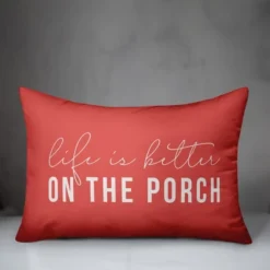 Creative Products Life Is Better On The Porch Coral 14x20 Indoor / Outdoor Pillow